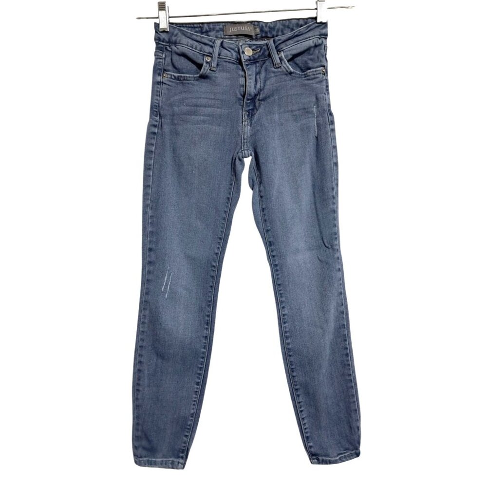Just USA Womens Skinny Fit Mid-Rise‎ Blue Denim Jeans Sz 25 USA Grunge
